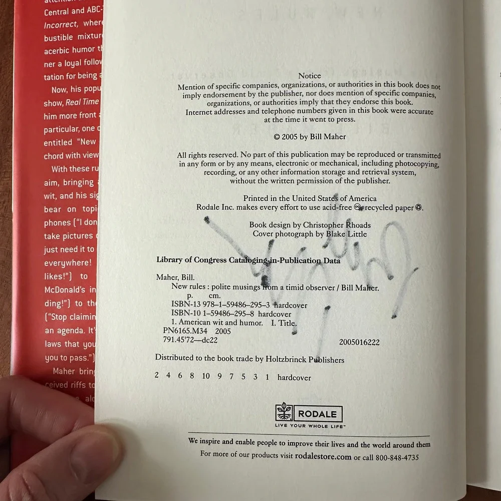 Bill Maher Signed New Rules Polite Musings From a Timid Observer 1st Ed HC DJ VG